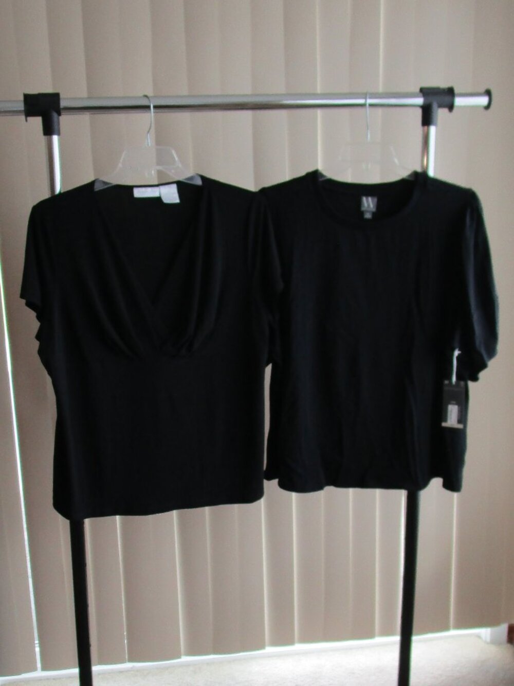 2 QTY Worthington Jersey Knit Basic Career Tops woman 2x - black